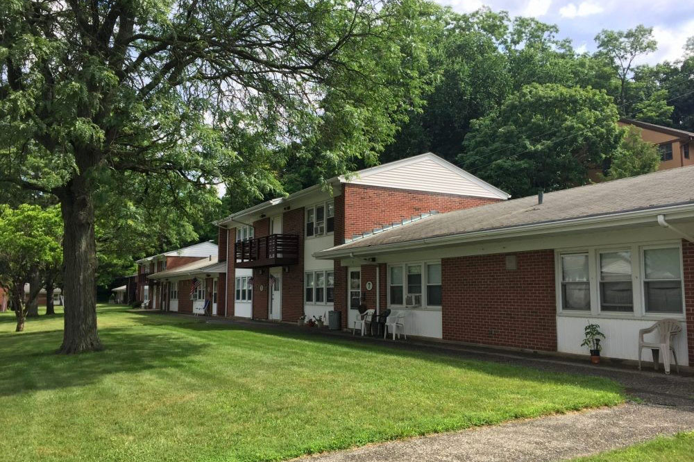 Exterior view of apartments at Simeon Village in Bethel, CT